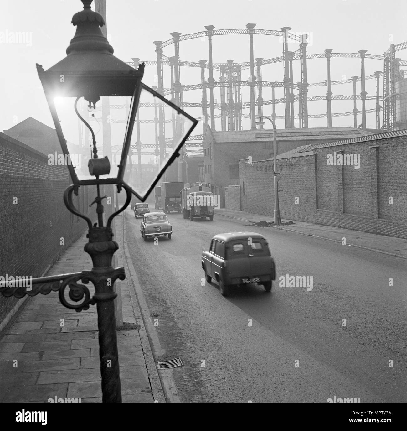 Gas light, King's Cross, London, 1949-1969. Stock Photo