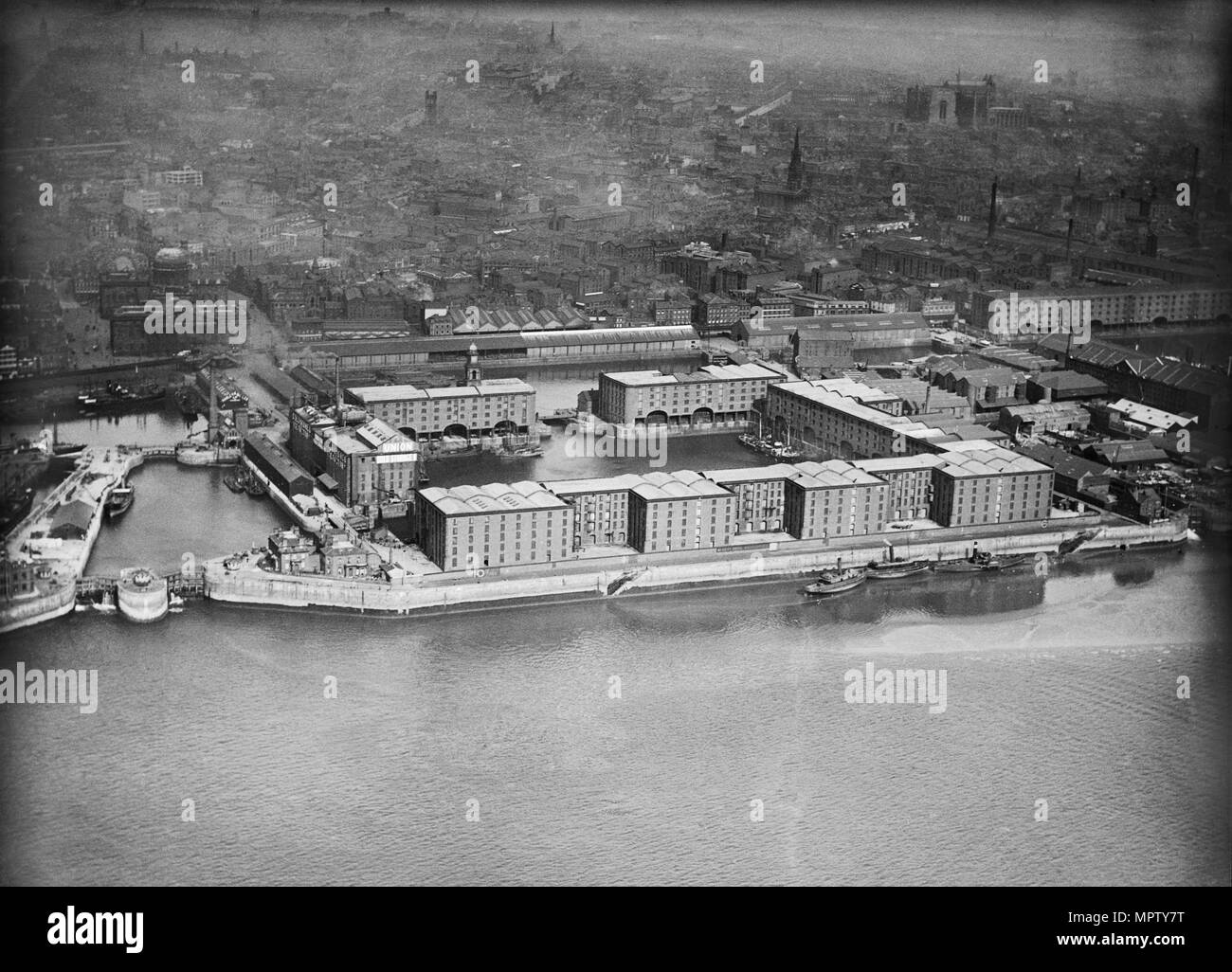 Albert Dock and the Canning Half Tide Dock, Liverpool, Merseyside, 1920
