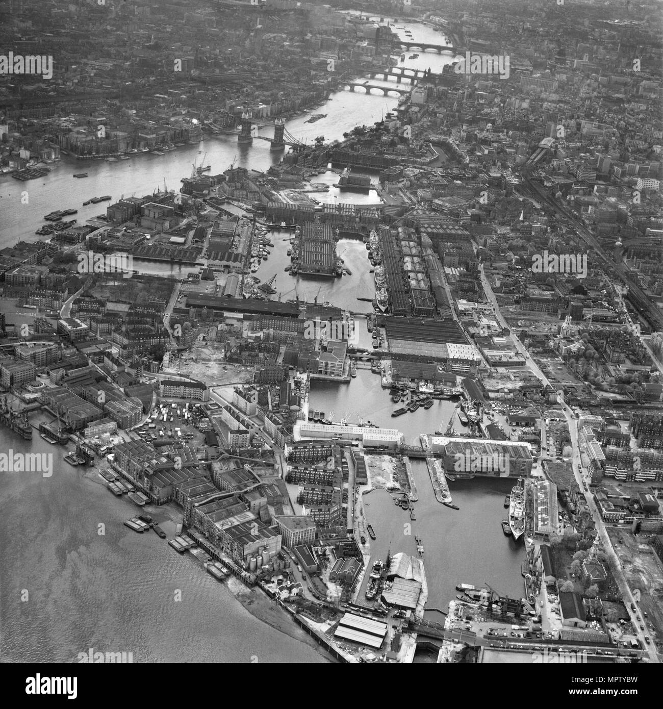 Shadwell Basin, Wapping, Tower Hamlets, London, 1963. Artist: Aerofilms. Stock Photo