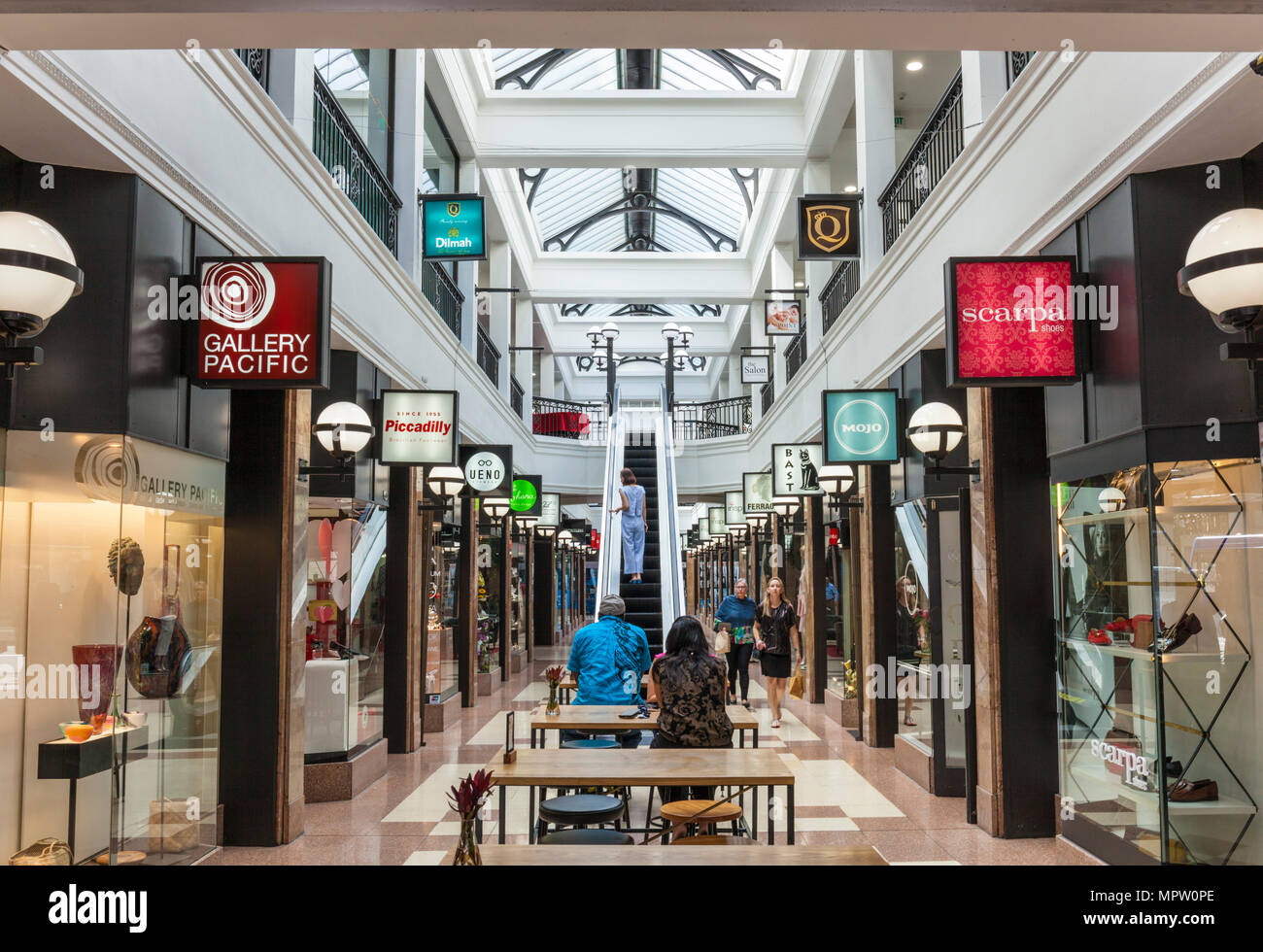 new zealand auckland new zealand interior of the Queens arcade an historic refurbished shopping arcade off queens street city centre auckland nz Stock Photo