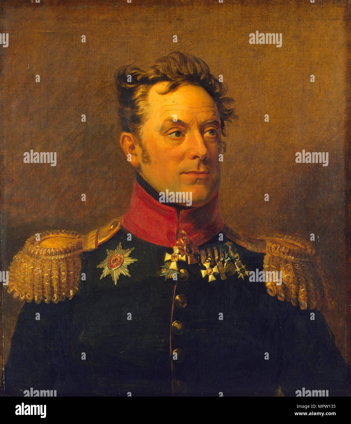 Portrait of General Yermolay Fyodorovich Kern (1765-1841), before 1825. Stock Photo
