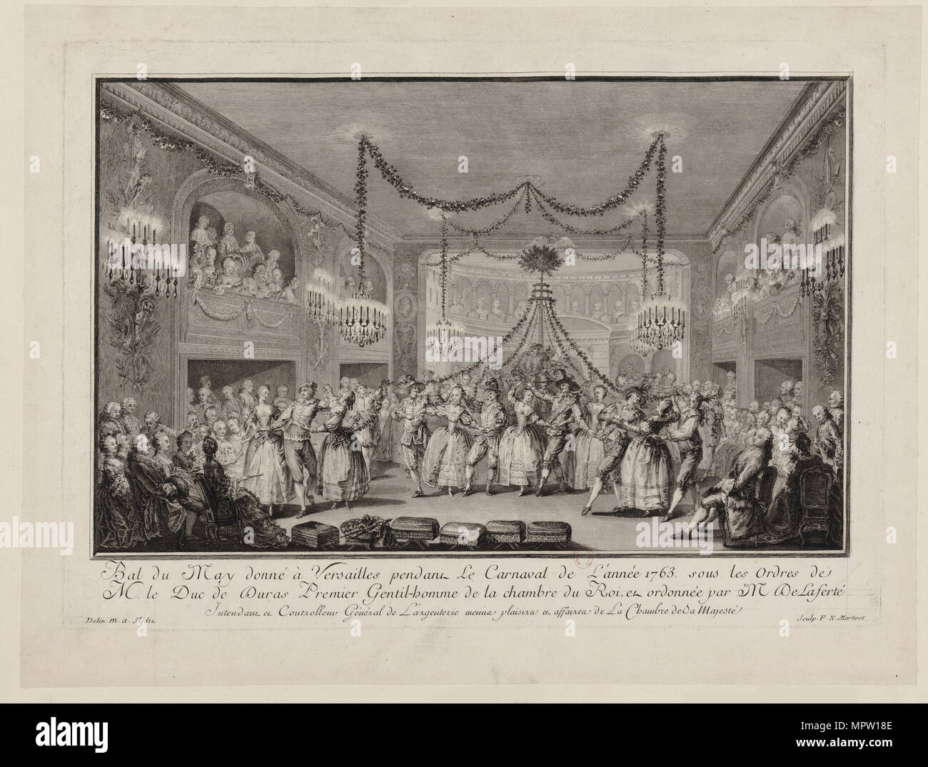 May Ball given at Versailles during the Carnival of 1763, c. 1763. Stock Photo