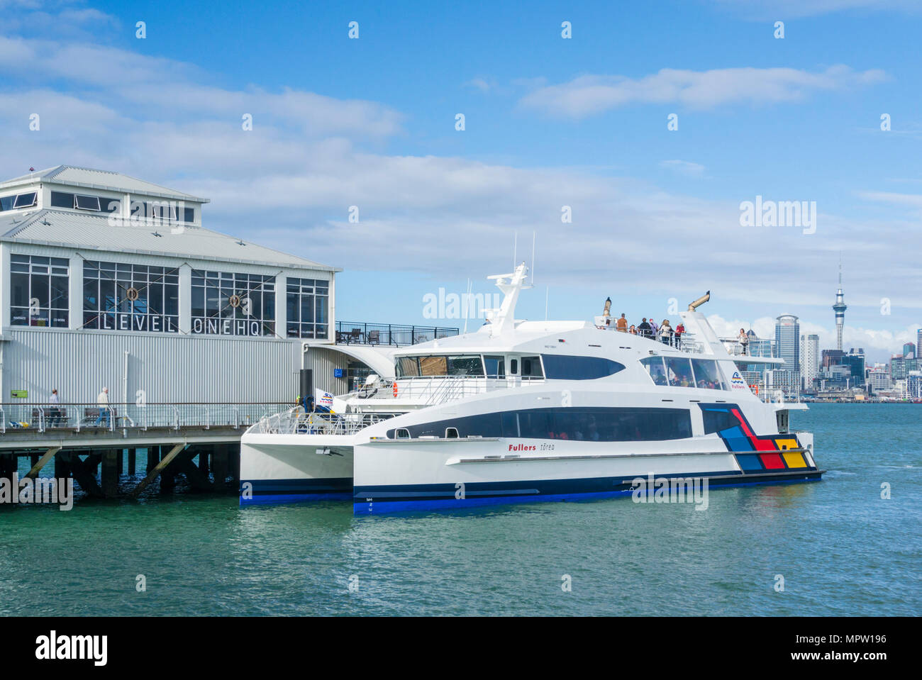 new zealand auckland new zealand north island auckland ferry departing from Devonport ferry terminal across to the cbd of the city of auckland nz Stock Photo