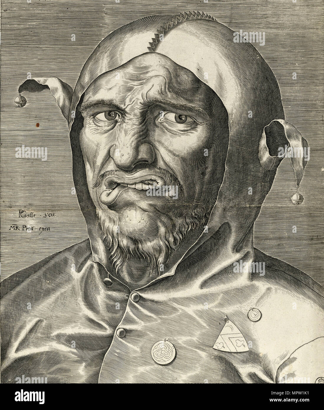 Fool's Head, c. 1560. Stock Photo