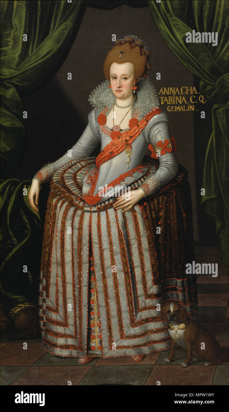 Portrait of Princess Anne Catherine of Brandenburg (1575-1612), queen of Denmark and Norway. Stock Photo