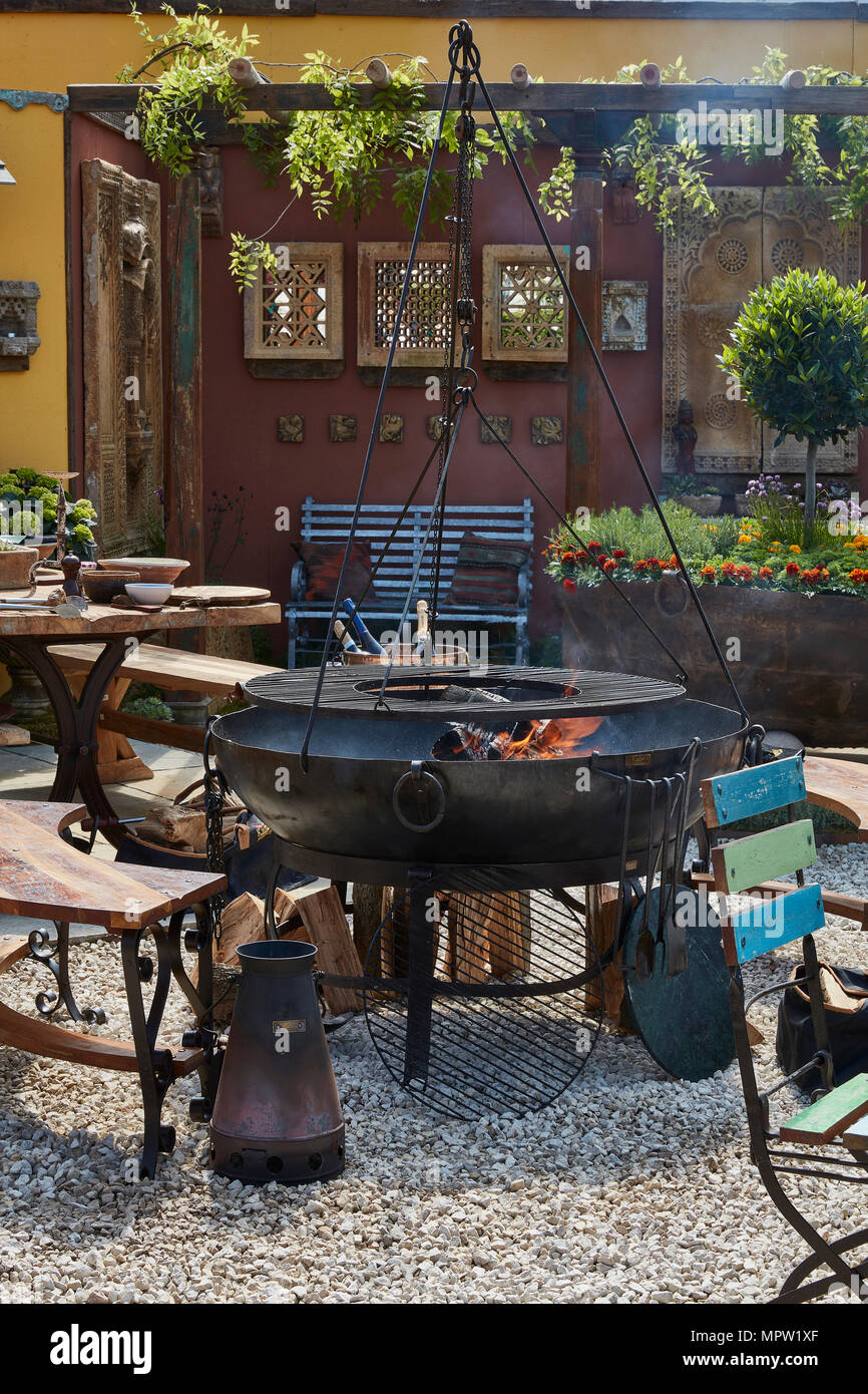 Fire Pit Barbecue Stock Photo Alamy