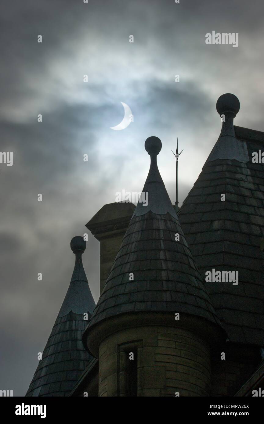 Peckover Street, Little Germany, Bradford, West Yorkshire, during a solar eclipse, 2015. Artist: Alun Bull. Stock Photo