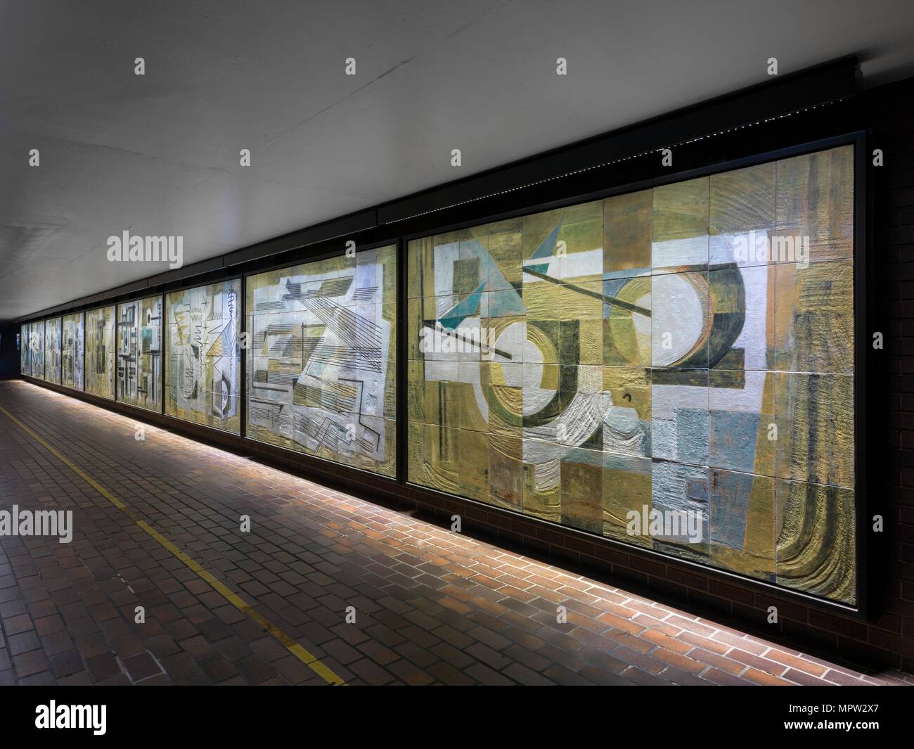 Mural by Dorothy Annan, Barbican Estate, City of London, 2015. Artist: Chris Redgrave. Stock Photo