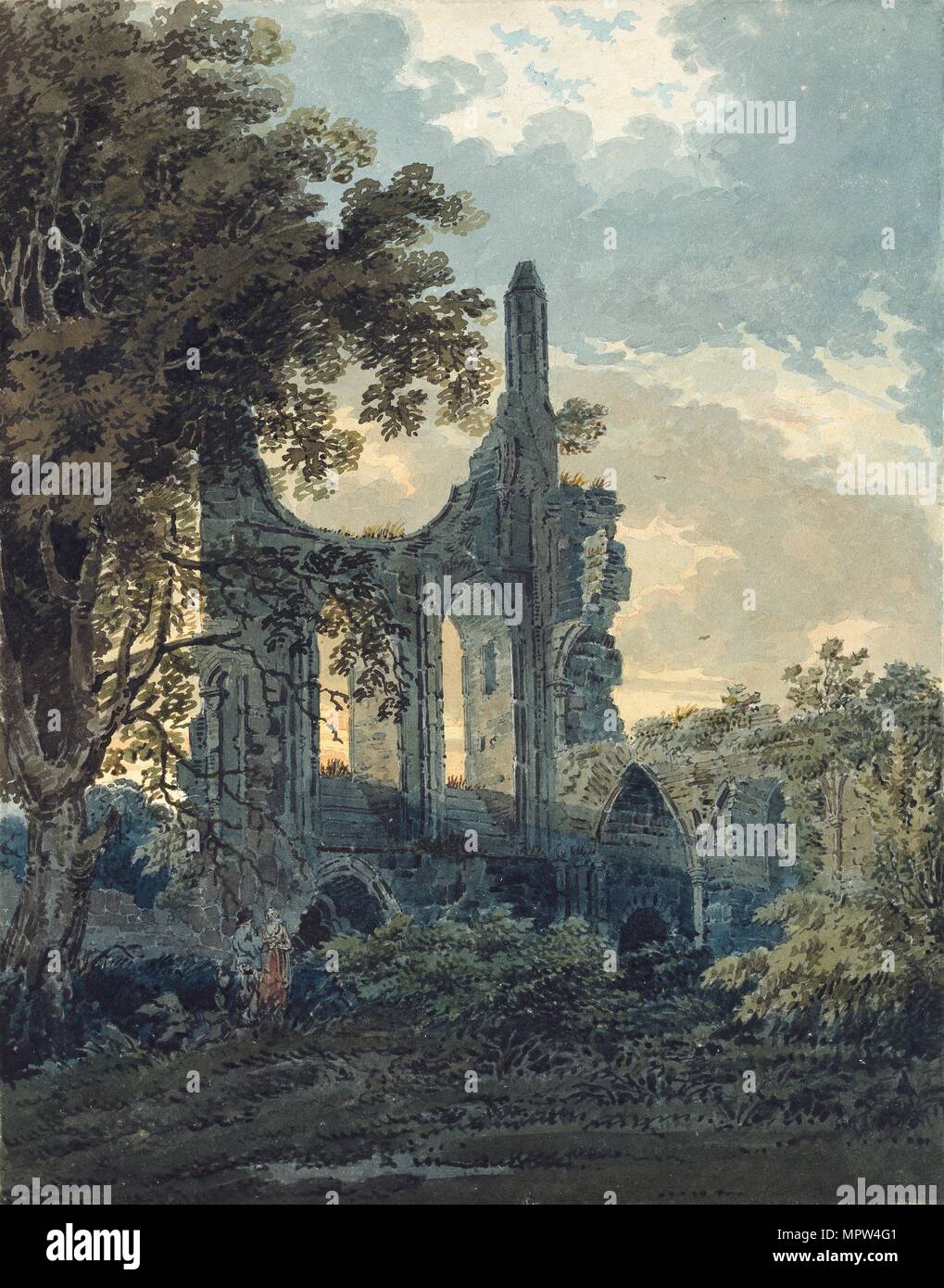 Byland Abbey, Yorkshire, c1793. Artist: Thomas Girtin. Stock Photo
