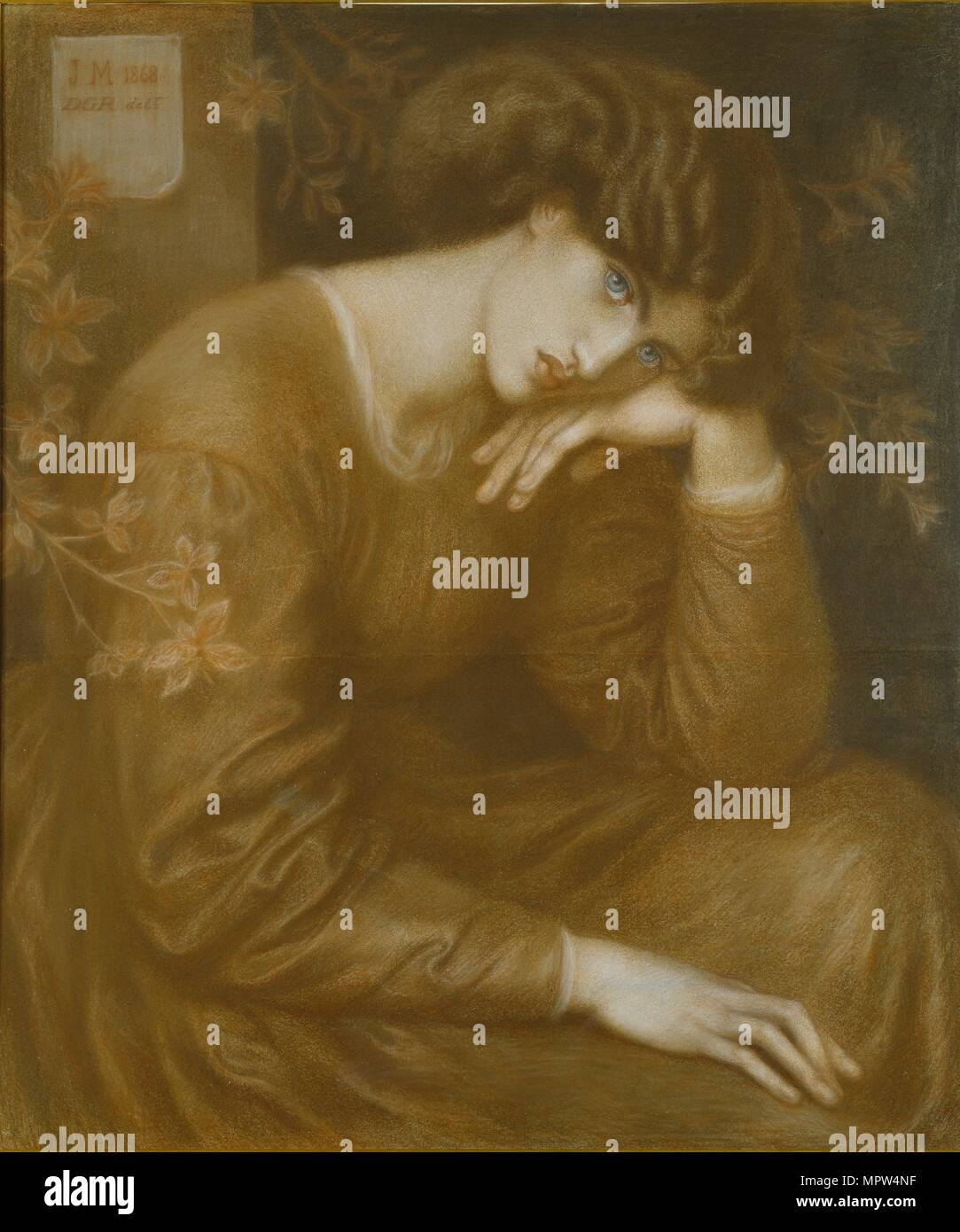 Reverie, 1868. Artist: Dante Gabriel Rossetti. Stock Photo