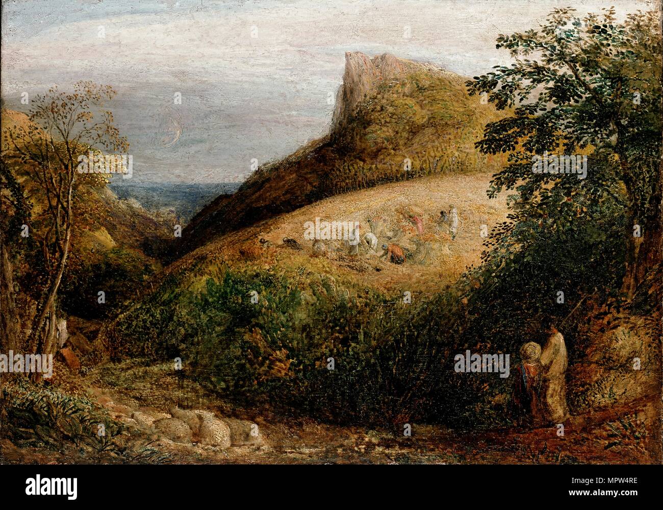 Pastoral Scene, c1833-1835. Artist: Samuel Palmer. Stock Photo