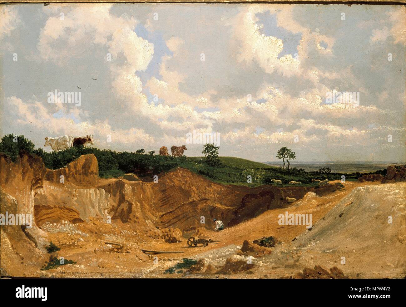 Gravel Pit on Shotover Hill, near Oxford, c1818. Artist: William Turner. Stock Photo
