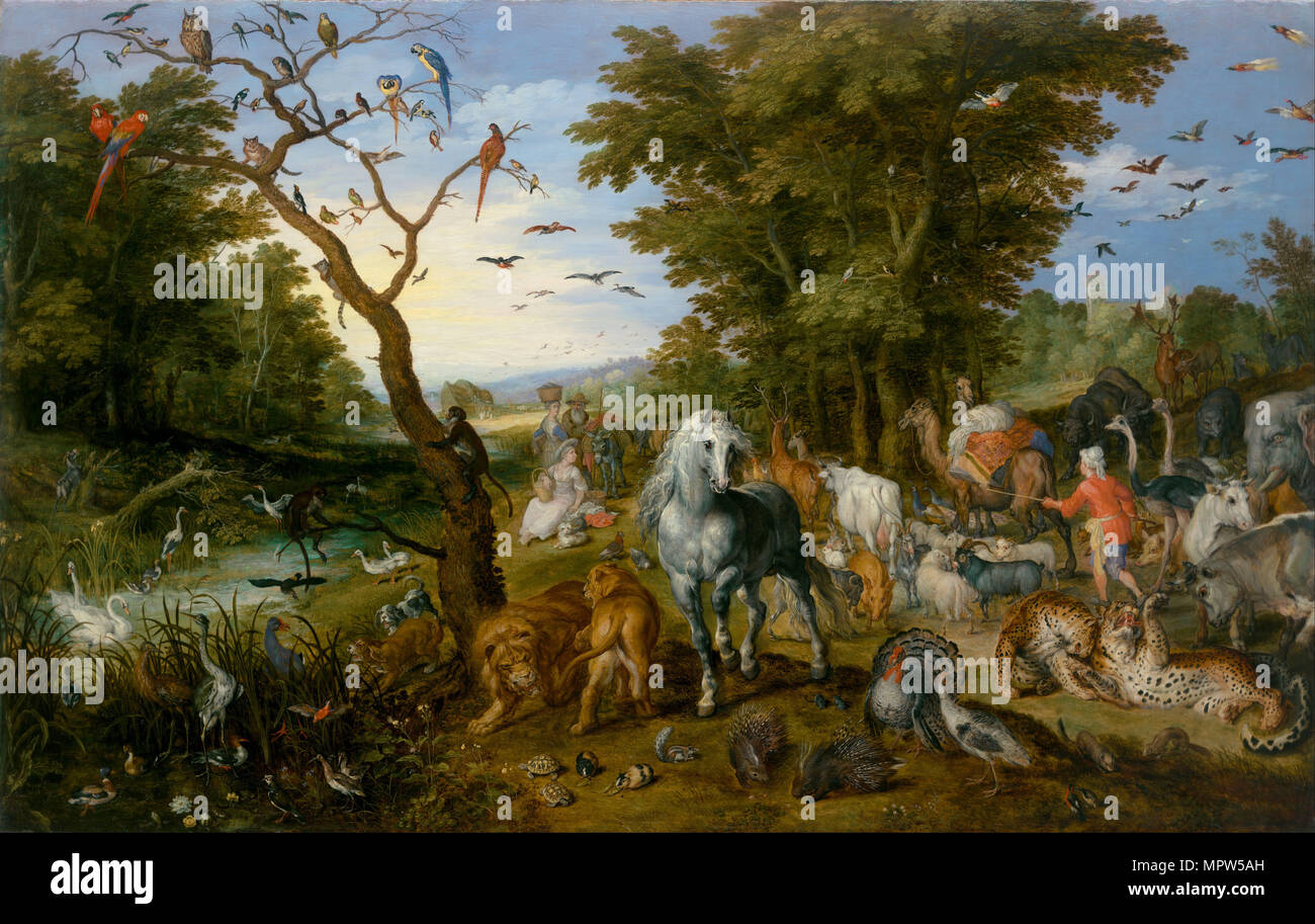 The Entry of the Animals into Noah's Ark, 1613. Stock Photo