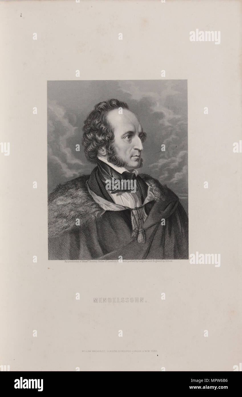 Portrait of Felix Mendelssohn Bartholdy, 1840s. Stock Photo