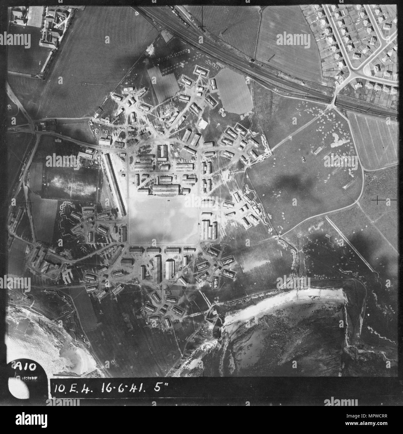 Second World War military camp, Berwich-upon-Tweed, Northumberland, June 1941. Artist: RAF photographer. Stock Photo