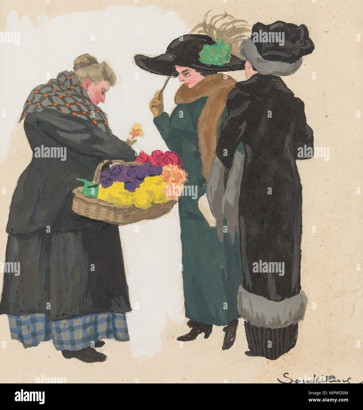 A Flower Seller, 1900s1910s Stock Photo Alamy