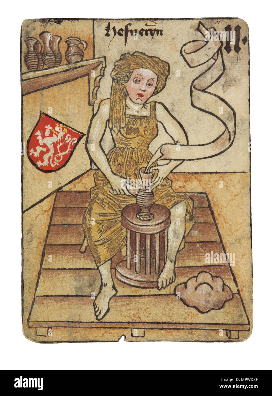 A potter. The Ambras castle Hofaemterspiel (Court-office Game), ca 1455. Stock Photo