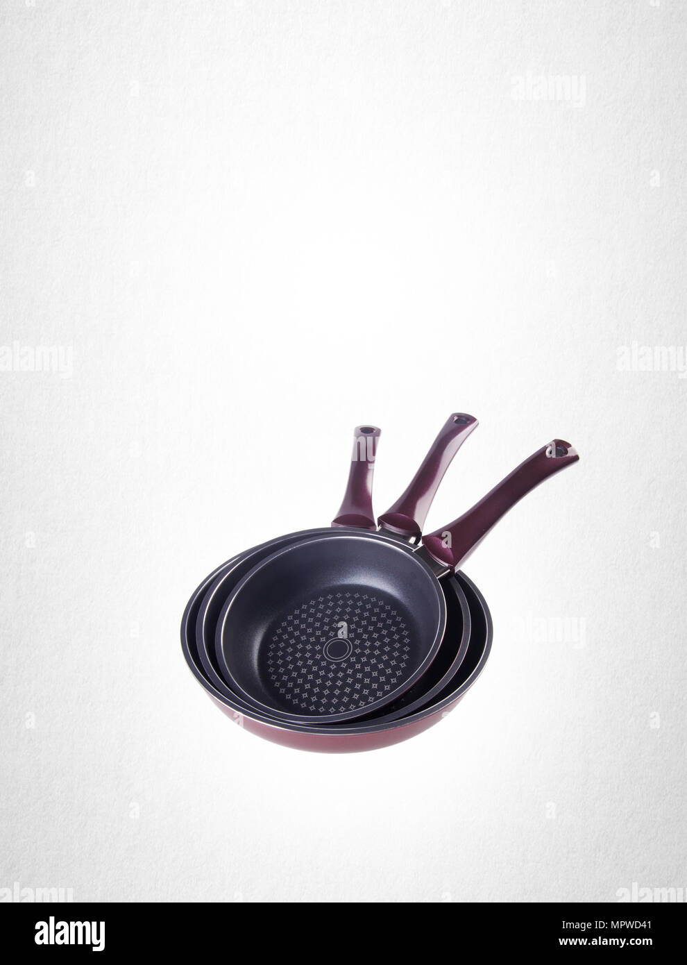 pan or metal pan on a background Stock Photo
