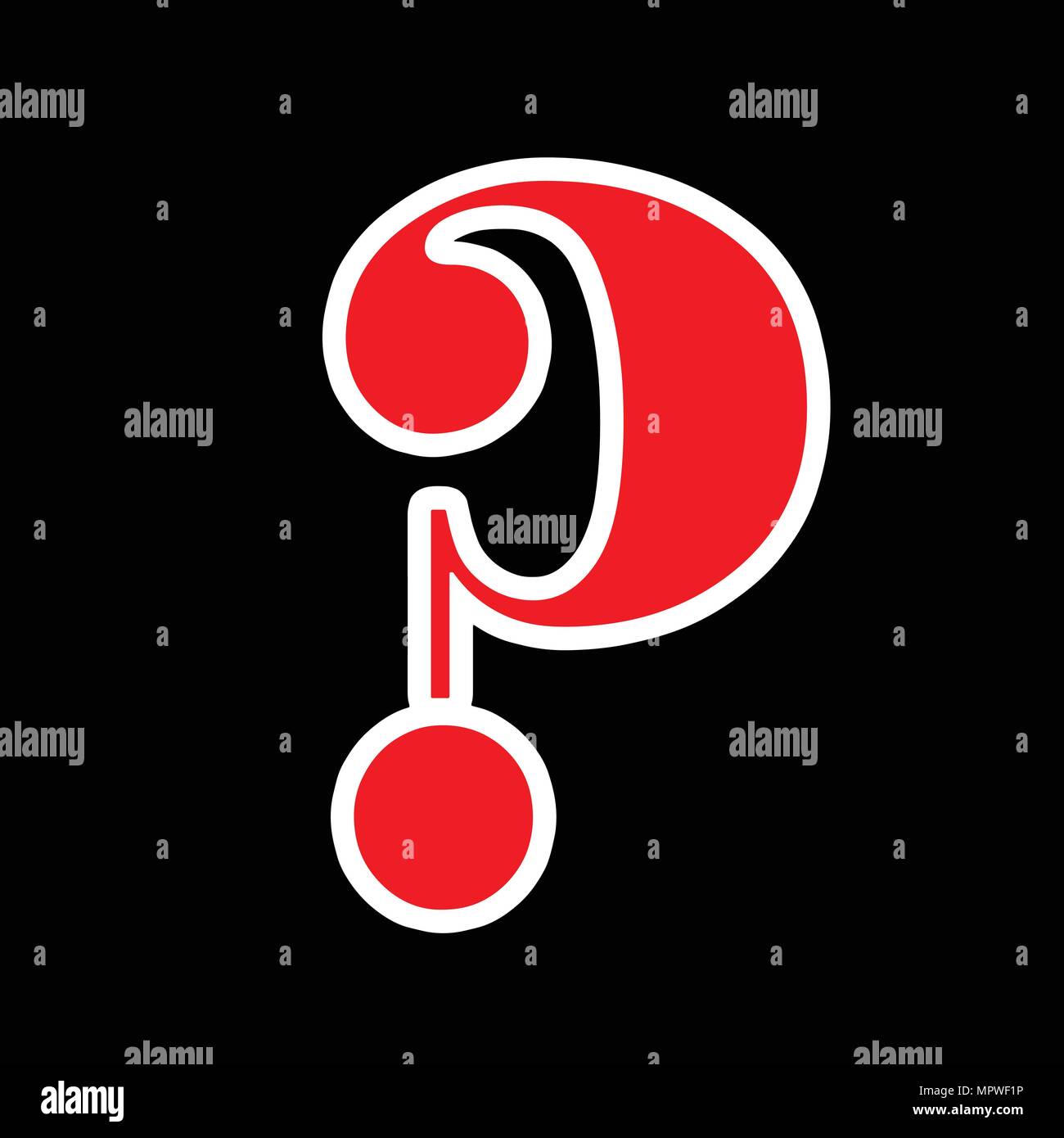 red questionmark vector isolated on black background Stock Vector Image ...