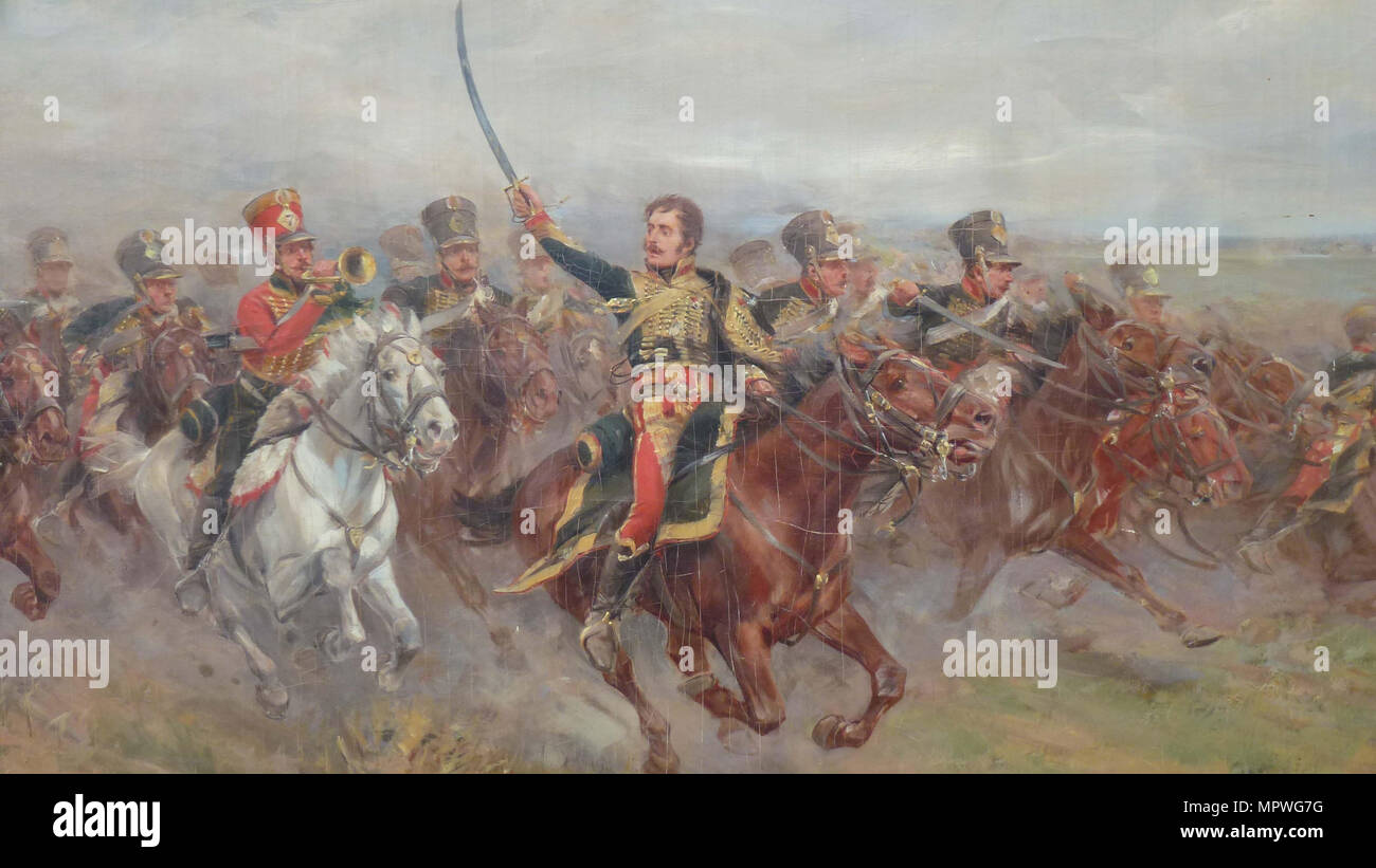 General Lasalle (1775-1809) in the Battle of Wagram, 1906. Stock Photo