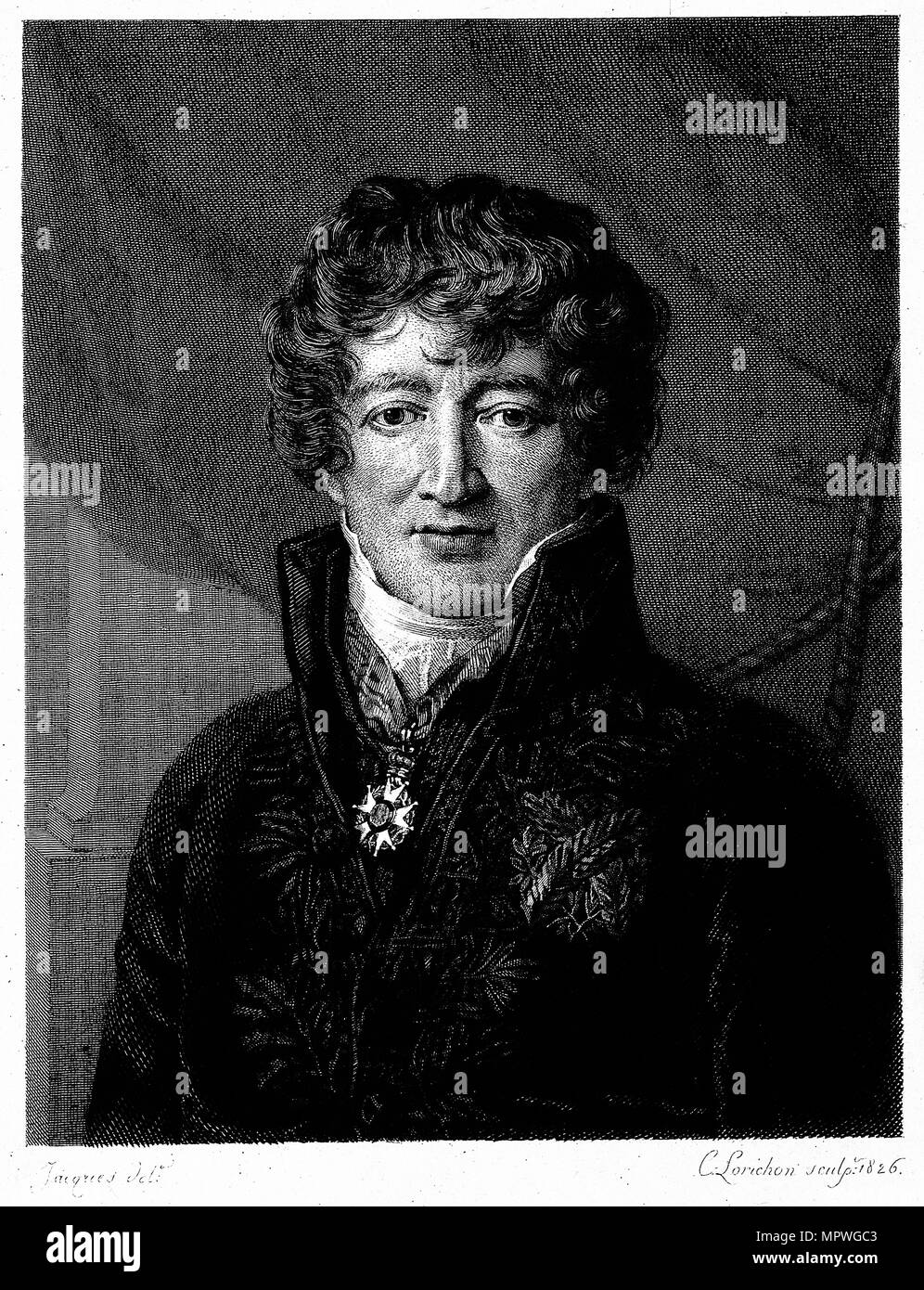 Georges Léopold Chrétien Frédéric Dagobert, Baron de Cuvier (1769-1832), 1826. Stock Photo