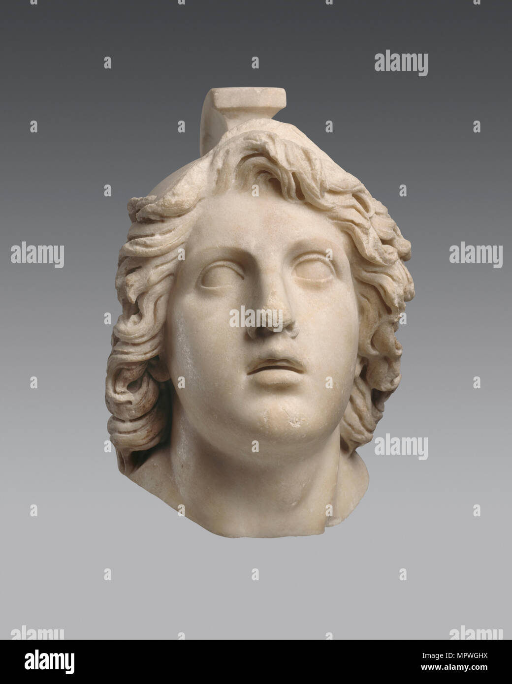 Head of Achilles (Roman copy from a Greek Original), ca 160 BC. Stock Photo