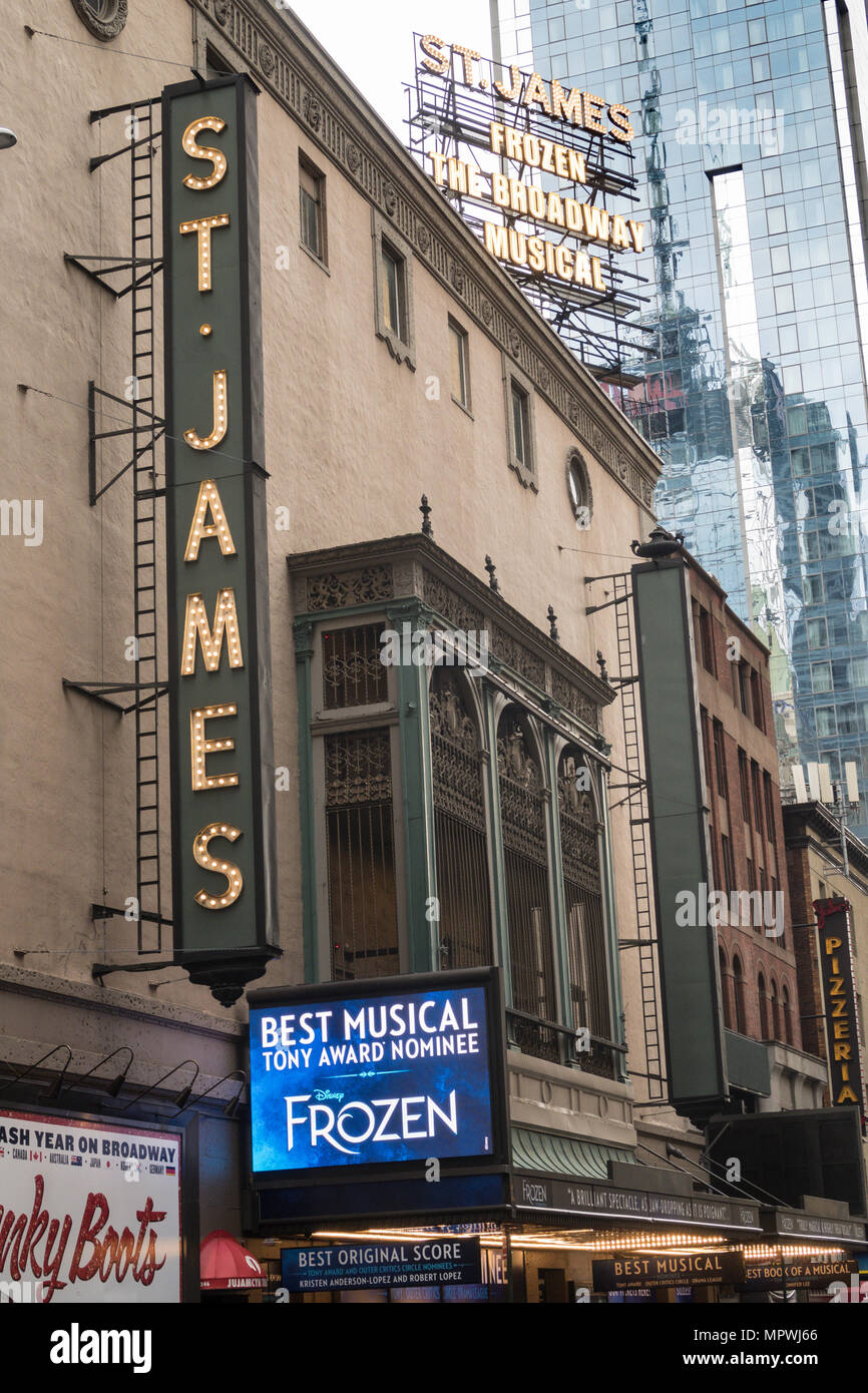 Disney's "Frozen" at the St. James Theatre, Times Square, NYC, USA