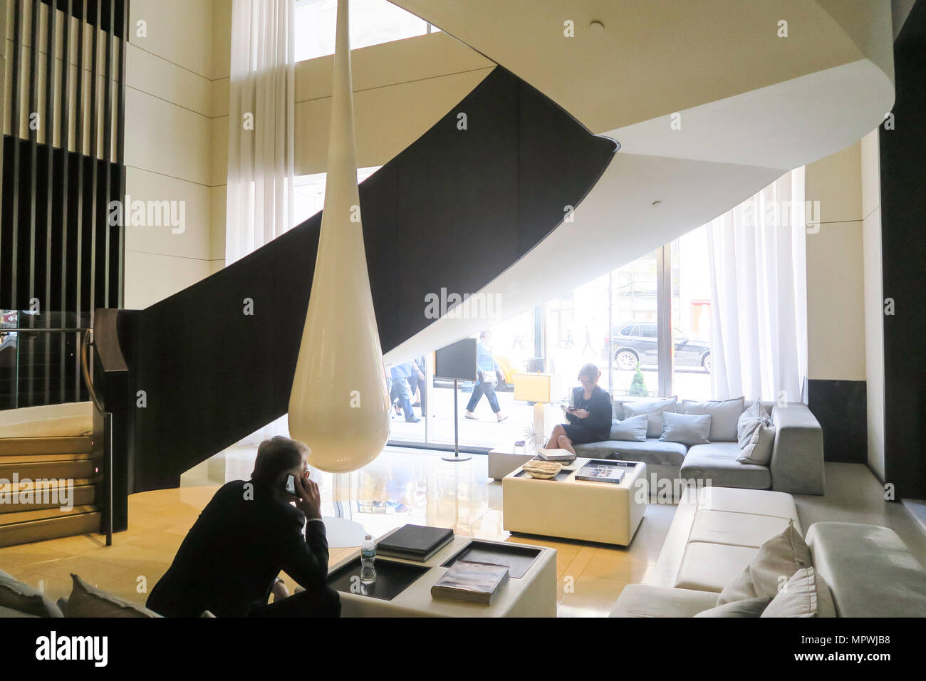 The Langham Hotel Lobby, Fifth Avenue, NYC, USA Stock Photo - Alamy