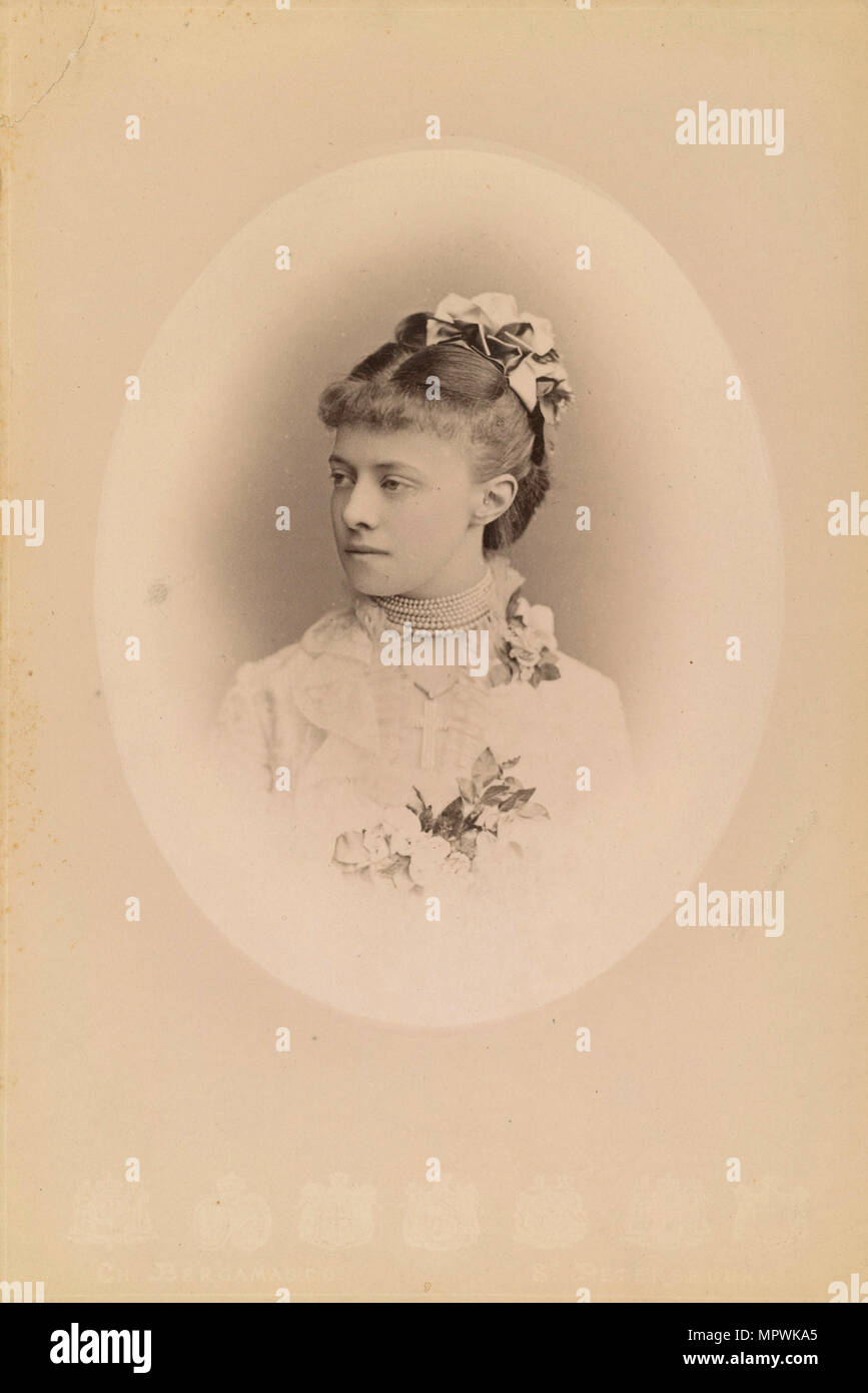 Portrait of Duchess Therese Petrovna of Oldenburg (1852-1883), Princess Romanovskaia, c. 1880. Stock Photo
