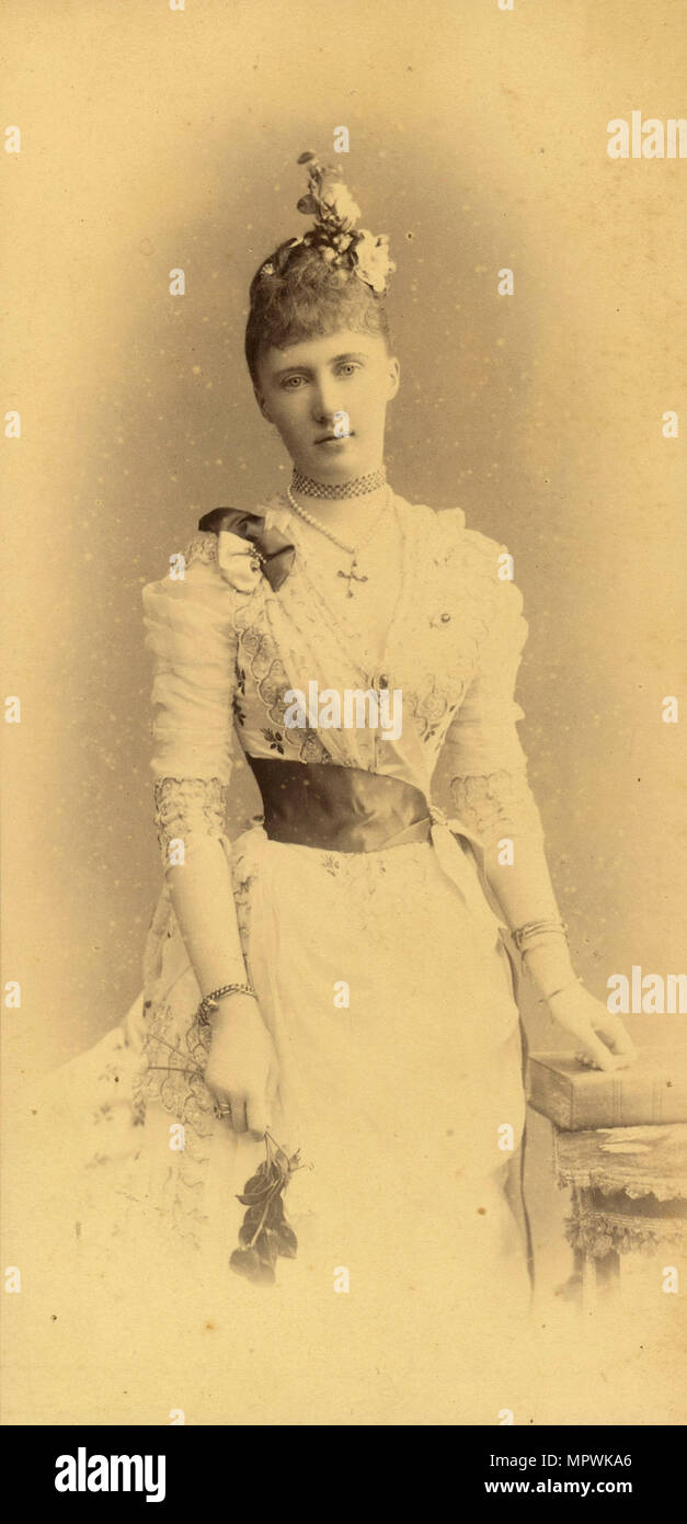 Portrait of Grand Duchess Elizaveta Mavrikievna of Russia (1865-1927), c. 1883-1884. Stock Photo