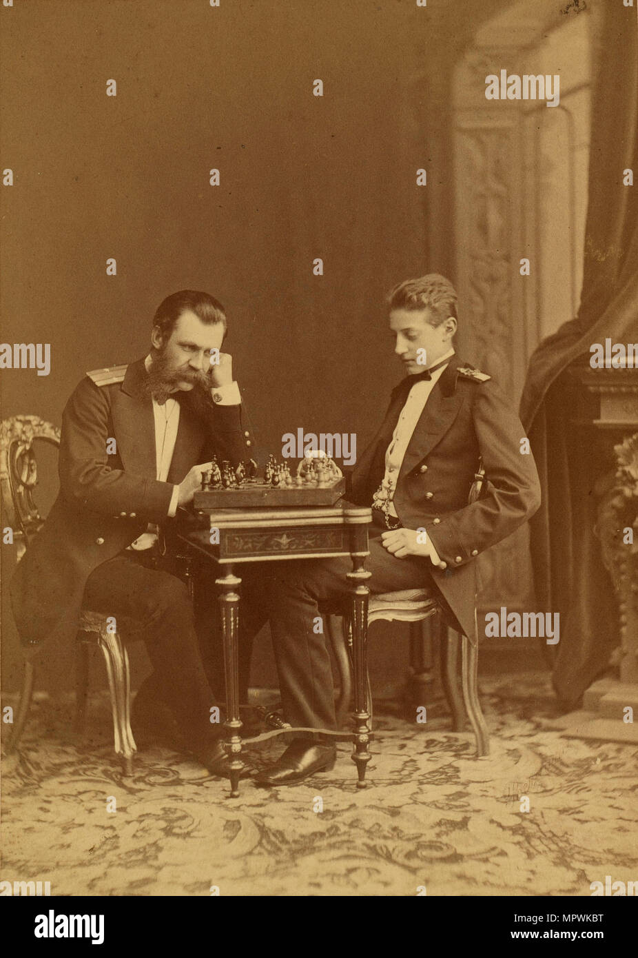 Grand Duke Konstantin Nikolaevich of Russia (1827-1892) and Grand Duke Constantine Constantinovich o Stock Photo