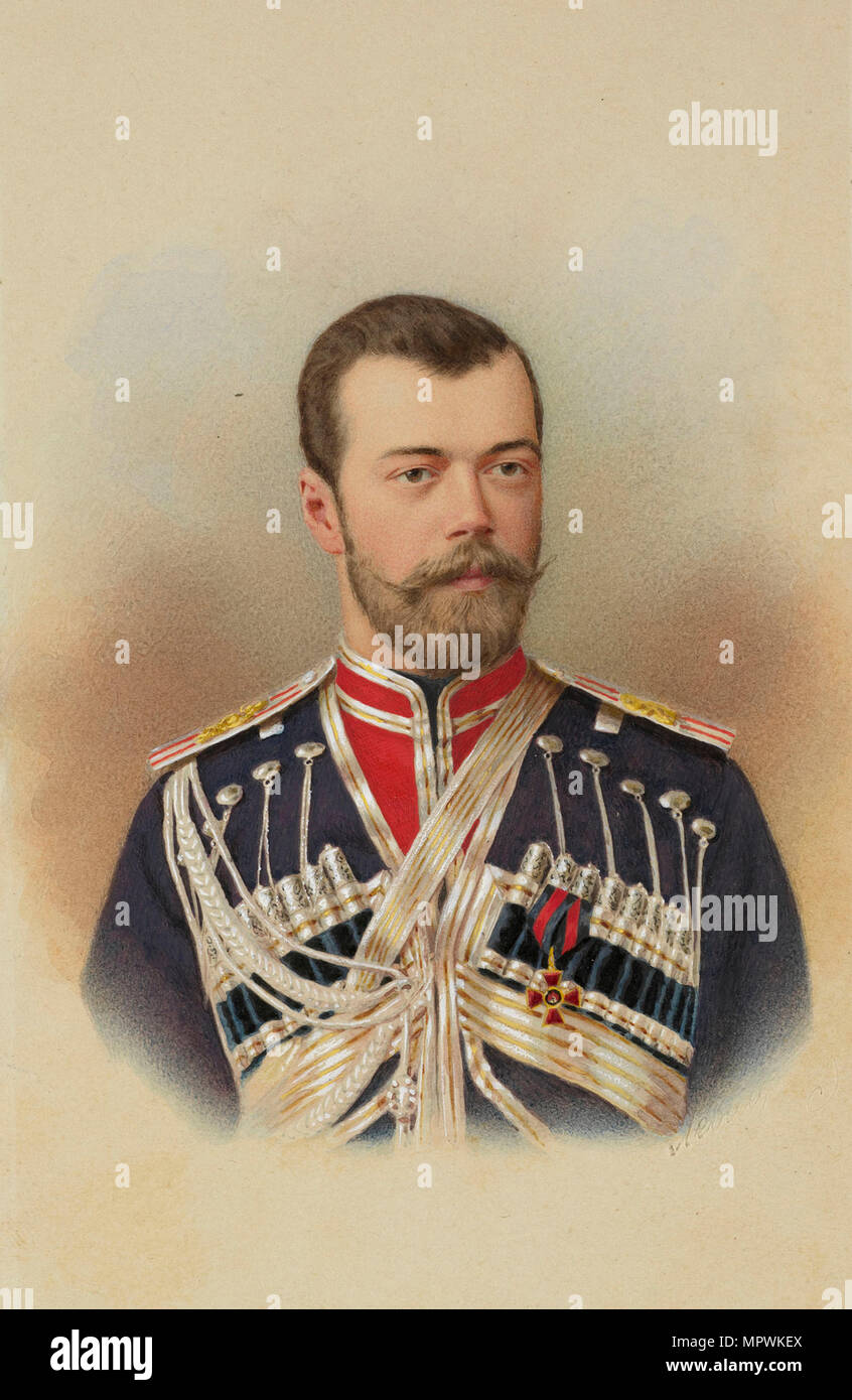 Portrait of Emperor Nicholas II (1868-1918), c. 1895. Stock Photo