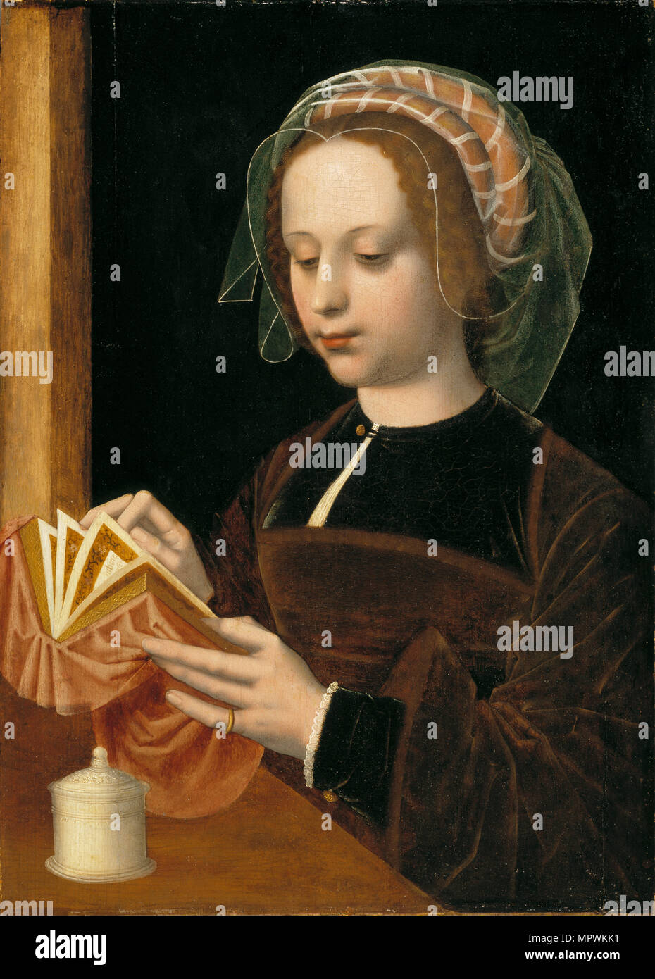 Mary Magdalene Reading. Stock Photo