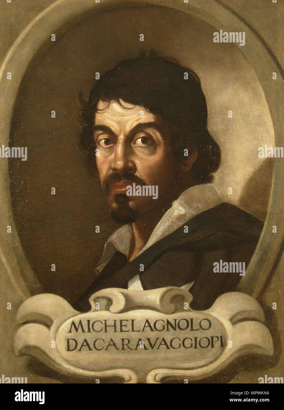 Portrait of Michelangelo Merisi da Caravaggio, 17th century. Stock Photo