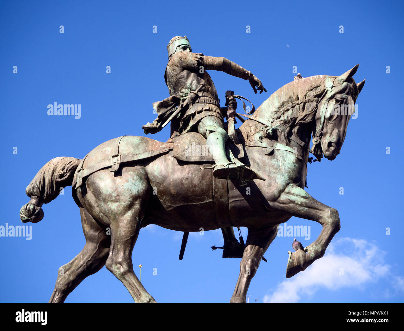Statue of Edward the Black Prince on horseback in City Square Leeds West Yorkshire England Stock Photo