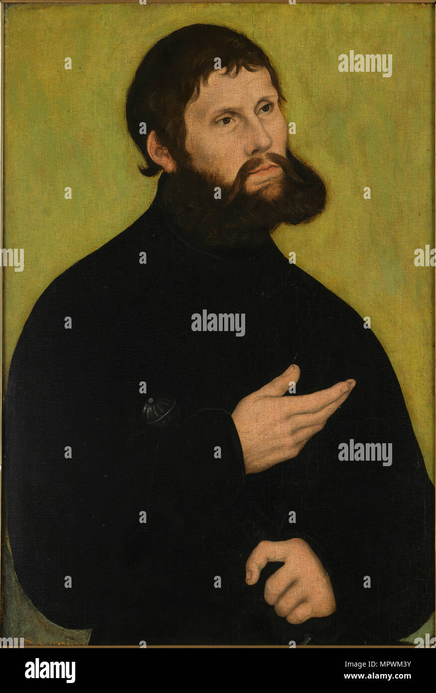 Portrait of Luther (1483-1546) as Junker Jörg, ca 1521. Stock Photo