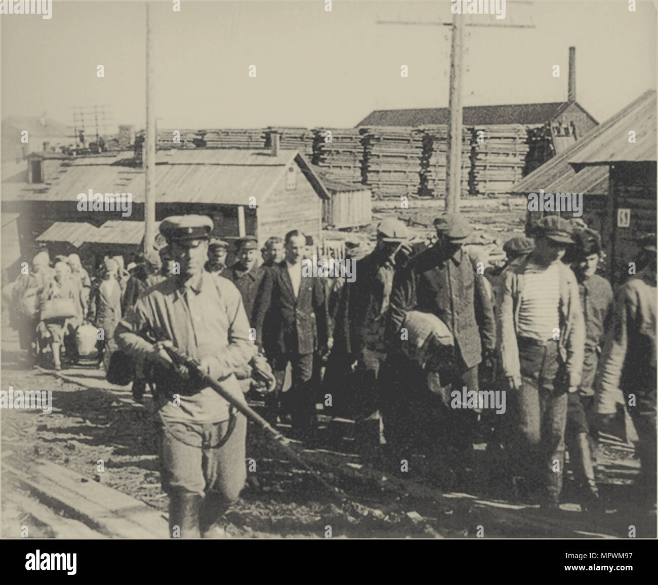 The Solovki prison camp (SLON), 1927-1928. Stock Photo