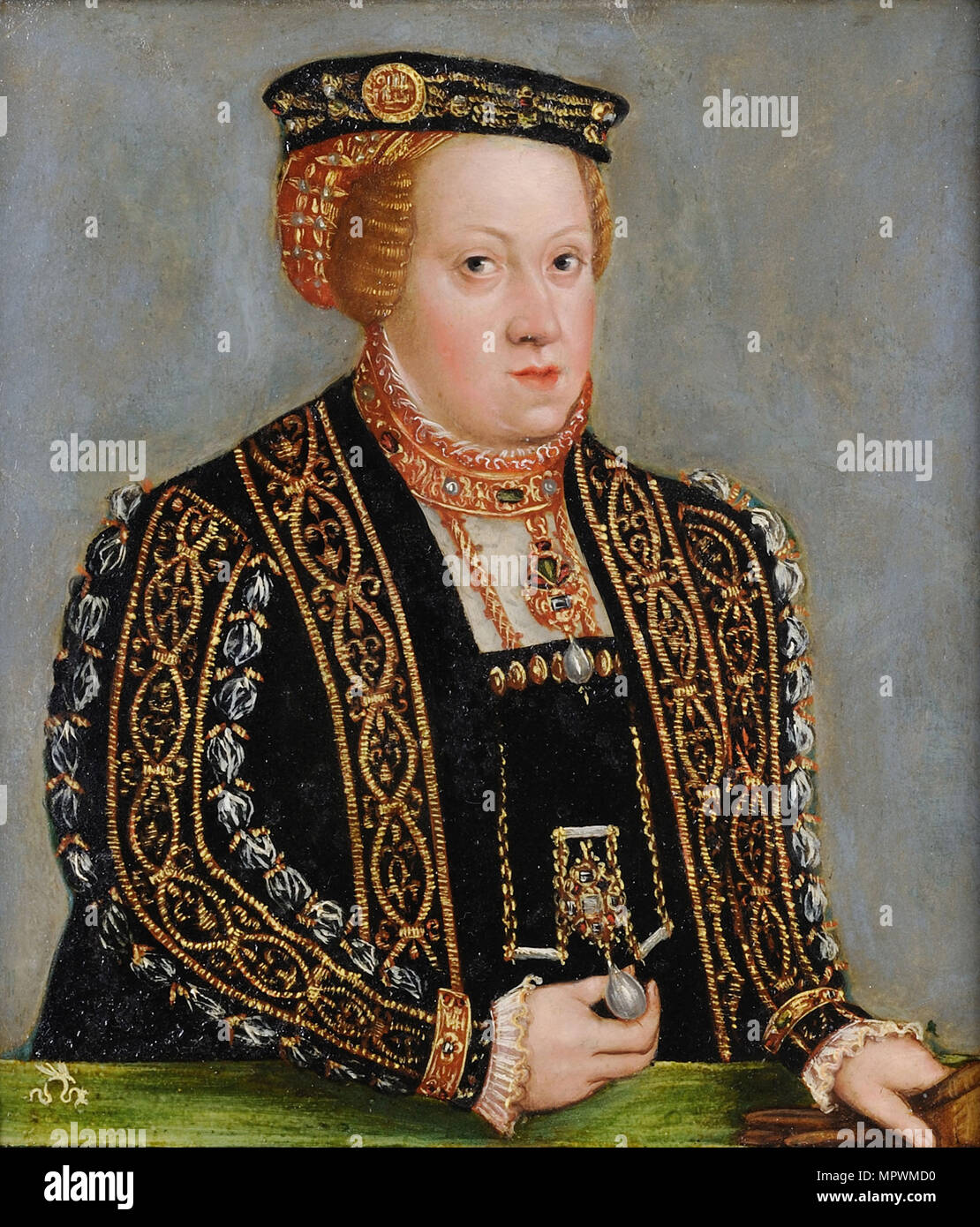 Portrait of Catherine of Austria (1533-1572), Queen of Poland, c. 1565. Stock Photo