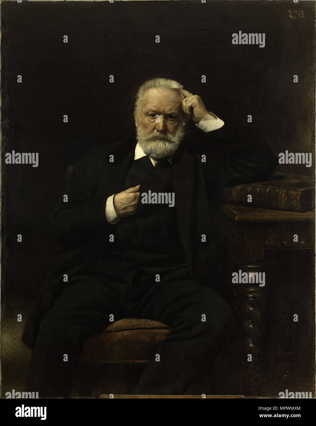 Portrait of Victor Hugo, 1870s. Stock Photo