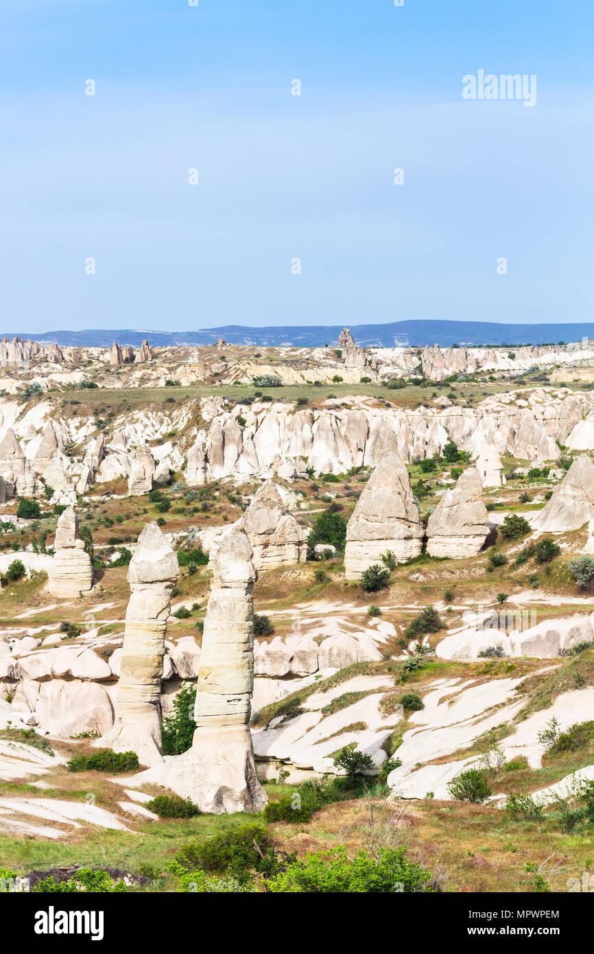 Travel to Turkey - landscape with fairy chimney rocks in mountains of ...