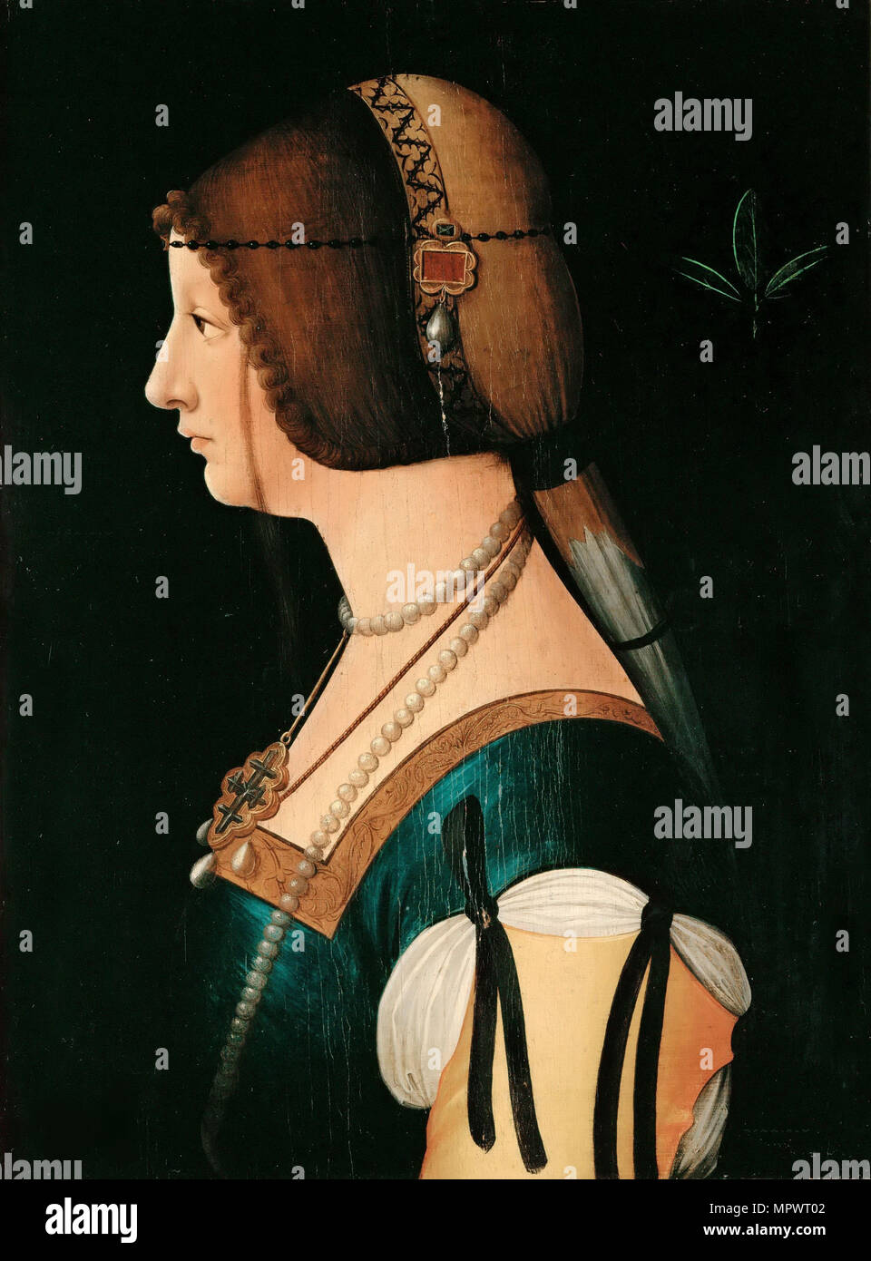 Portrait of Bianca Maria Sforza (1472-1510), Between 1475 and 1500. Stock Photo
