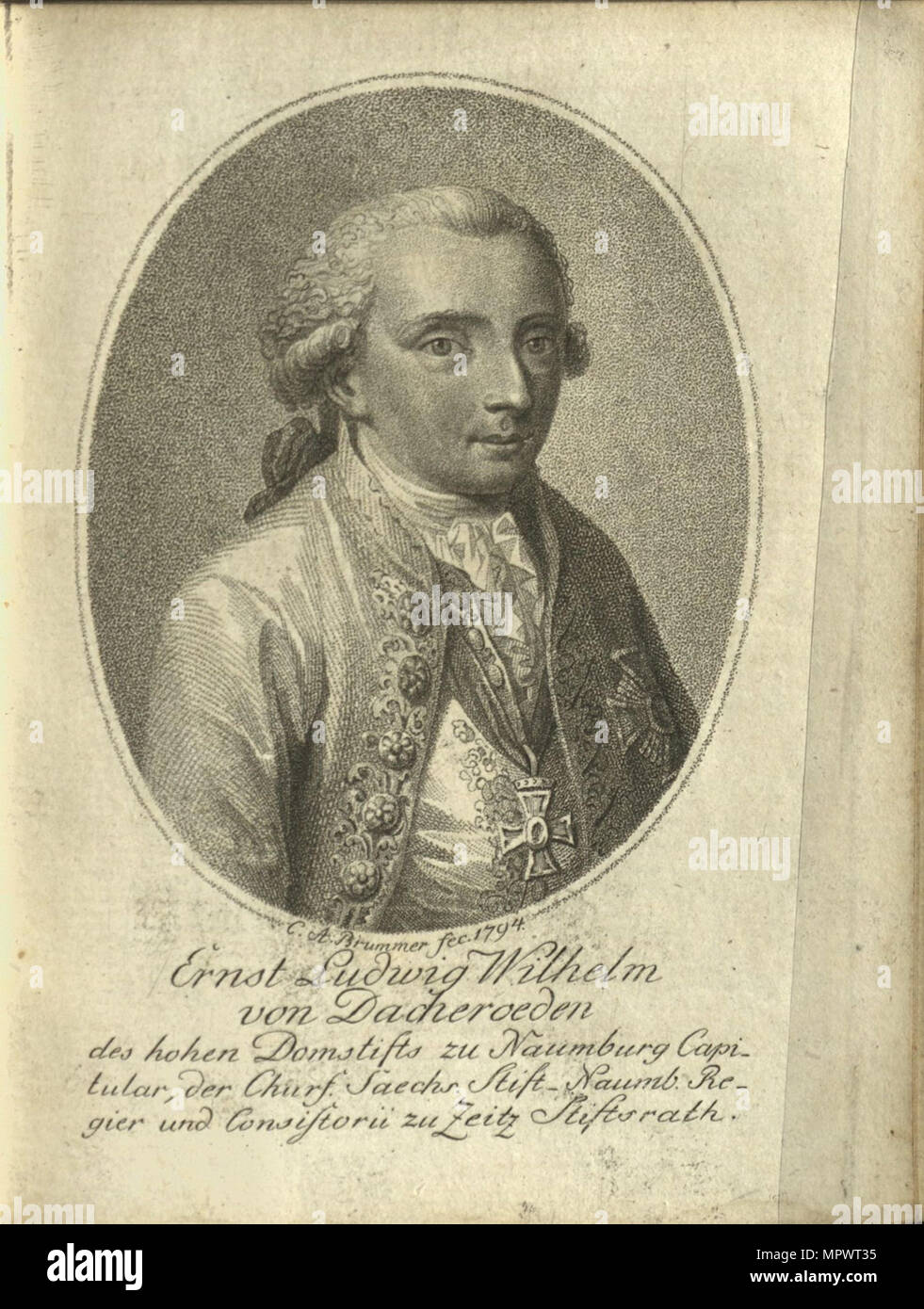 Portrait of Ernst Ludwig Wilhelm von Dacheröden (1764-1806) , 1794. Stock Photo