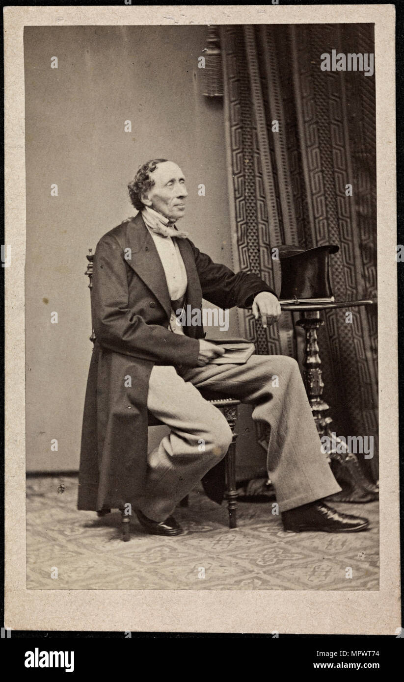 Portrait of Hans Christian Andersen (1805-1875), ca 1865 Stock Photo ...