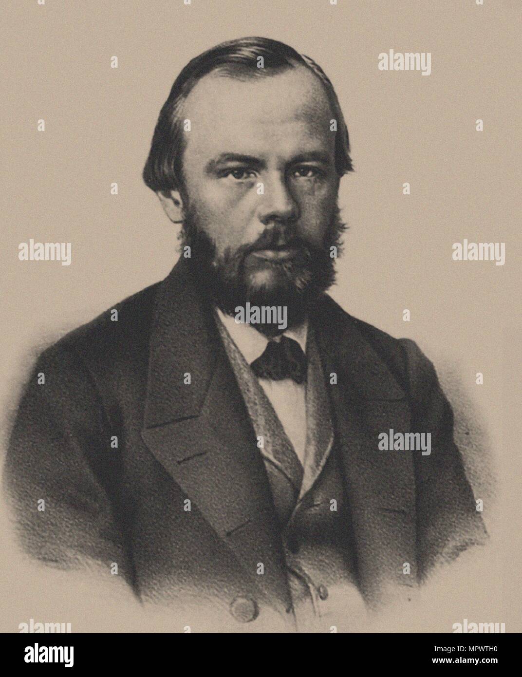 Portrait of the author Fyodor Mikhaylovich Dostoyevsky (1821-1881), 1862. Stock Photo