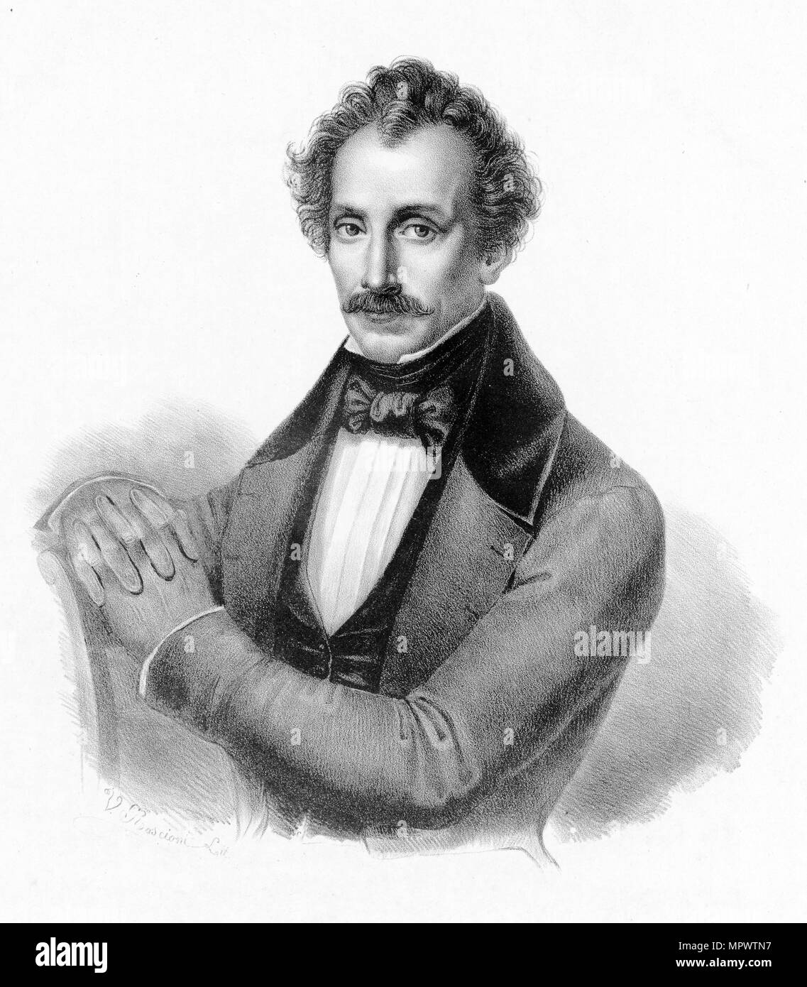 Portrait of the composer Luigi Ricci (1805-1859), c. 1840. Stock Photo