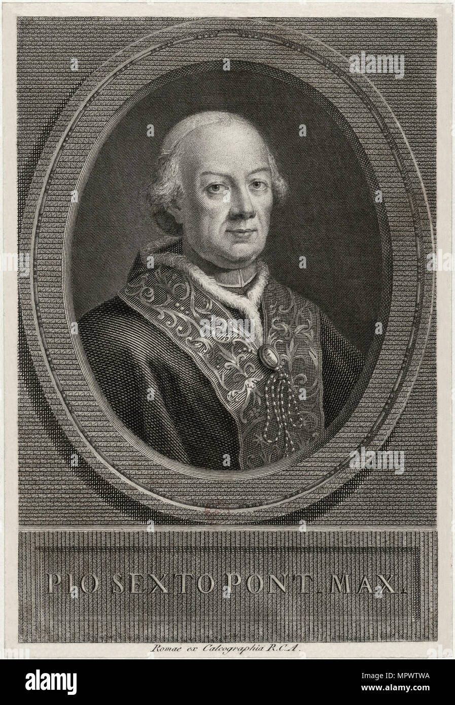 Portrait of the Pope Pius VI (1717-1799), . Stock Photo