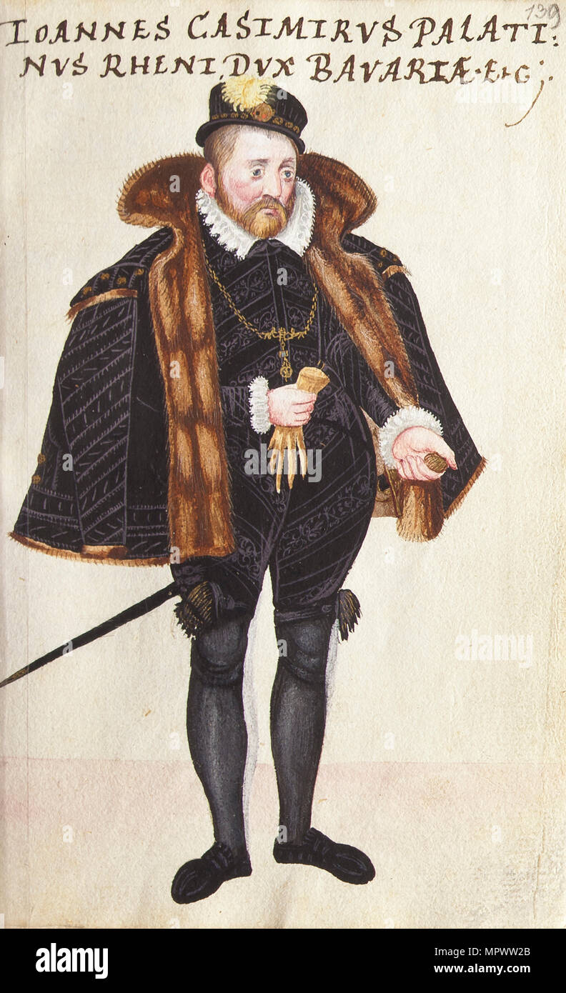 Prince John Casimir of the Palatinate-Simmern (1543-1592) From Thesaurus picturarum, 1564-1606 . Stock Photo