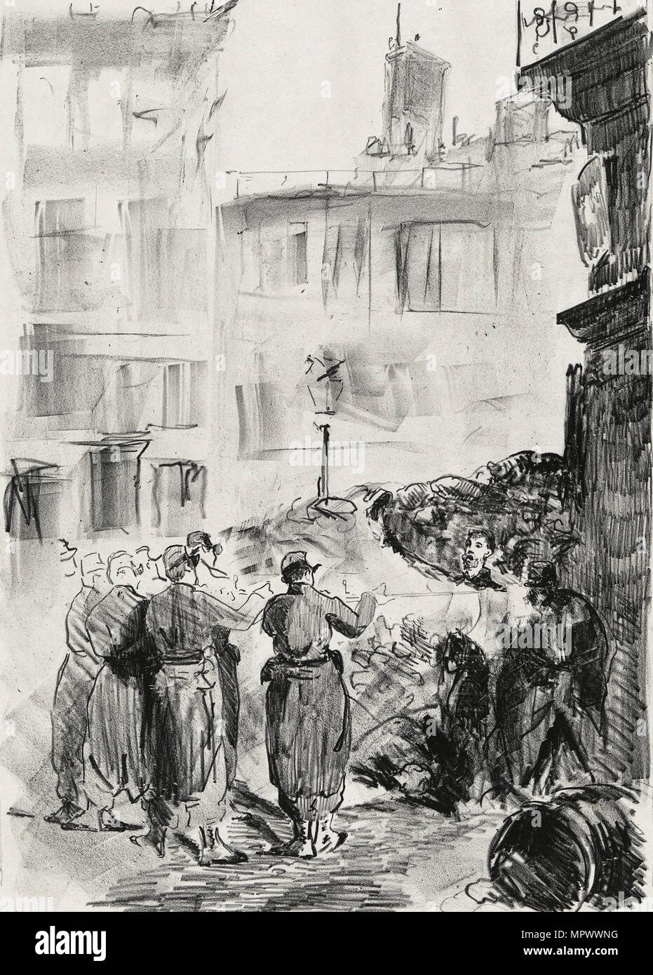 The barricade, 1871. Stock Photo