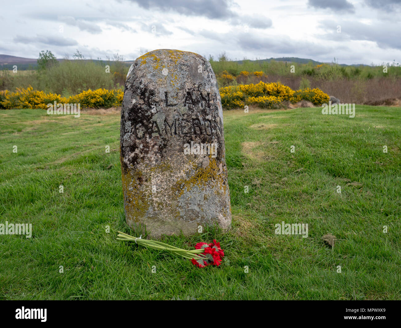 Memorial cairn at the battlefield of culloden near inverness hires