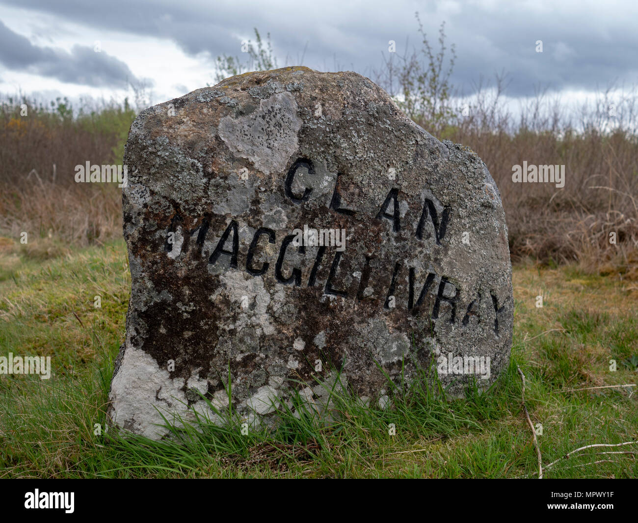 Clan Macgillivray grave marker at Culloden Moor near Inverness